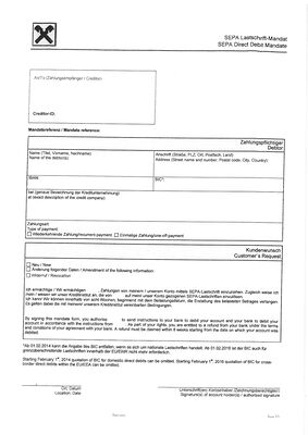 SEPA Lastschrift